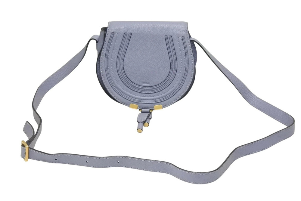 Chloe Marcie Saddle Bag Calfskin Blue